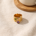 Ayla Hammered Ring – gehämmerter Ring mit Zirkon, Gold, Lunaswear